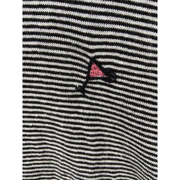 Nic + Zoe Sweater Women’s Sz‎ S Linen Embroidered Martini Glasses Black Stripe - Picture 5 of 12